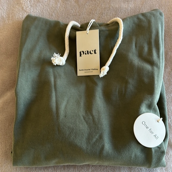PACT 100% Organic Cotton Cotton Caper One For All Unisex Hoodie Sage (XS) BNWT - Picture 8 of 11